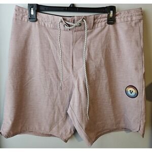 Vissla Swim Shorts Men's 34 Pink Board Stretch Eco Friendly Surf Y2K Beach